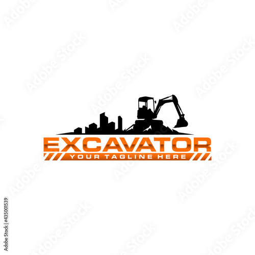 Excavator logo template, Perfect for businesses related to construction