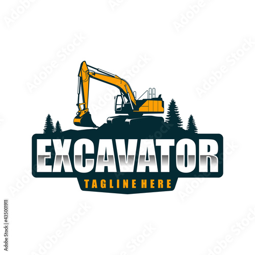 Excavator logo template, Perfect for businesses related to construction