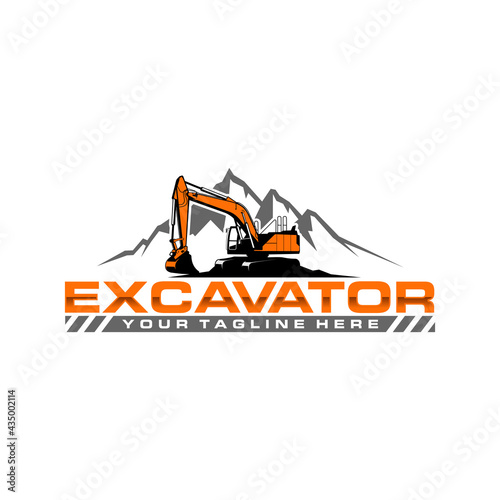 Excavator logo template  Perfect for businesses related to construction