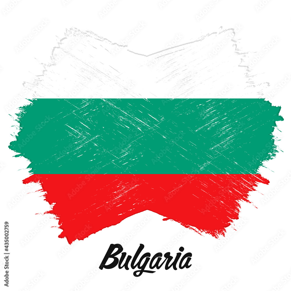 Bulgarian flag, banner with grunge brush Bulgarian flag, banner with grunge brush