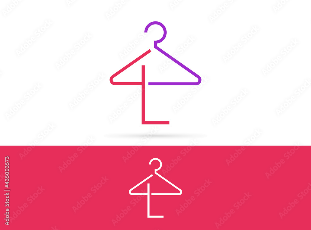 Letter L hanger logo design. Vector combination of hook and letter Letter L hanger logo design. Vector combination of hook and letter