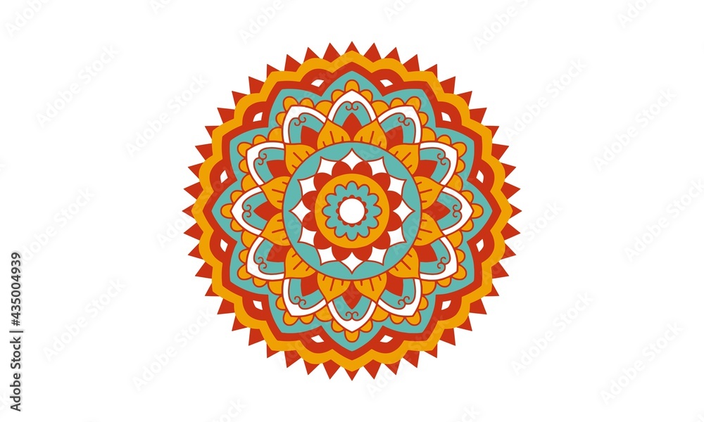 Colored mandala on the white background rastr Colored mandala on the white background rastr