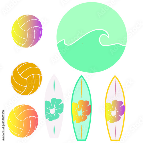 Volleyball Surfboard Beach Scene Creator