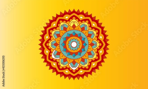yellow-red floral round