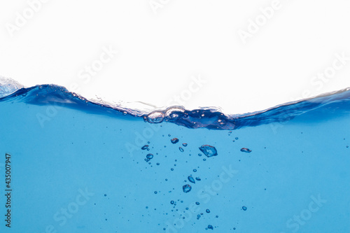fresh blue water surface wave concept isolated white background