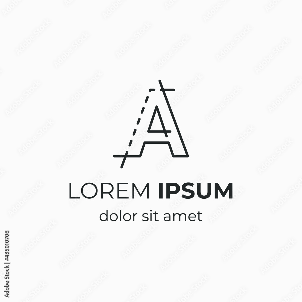 initial letter A with architecture element. logo for company initial letter A with architecture element. logo for company