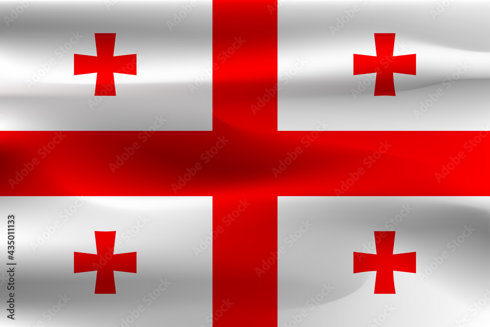 The flag of Georgia with its wrinkling and beautiful weight. The flag of Georgia with its wrinkling and beautiful weight.