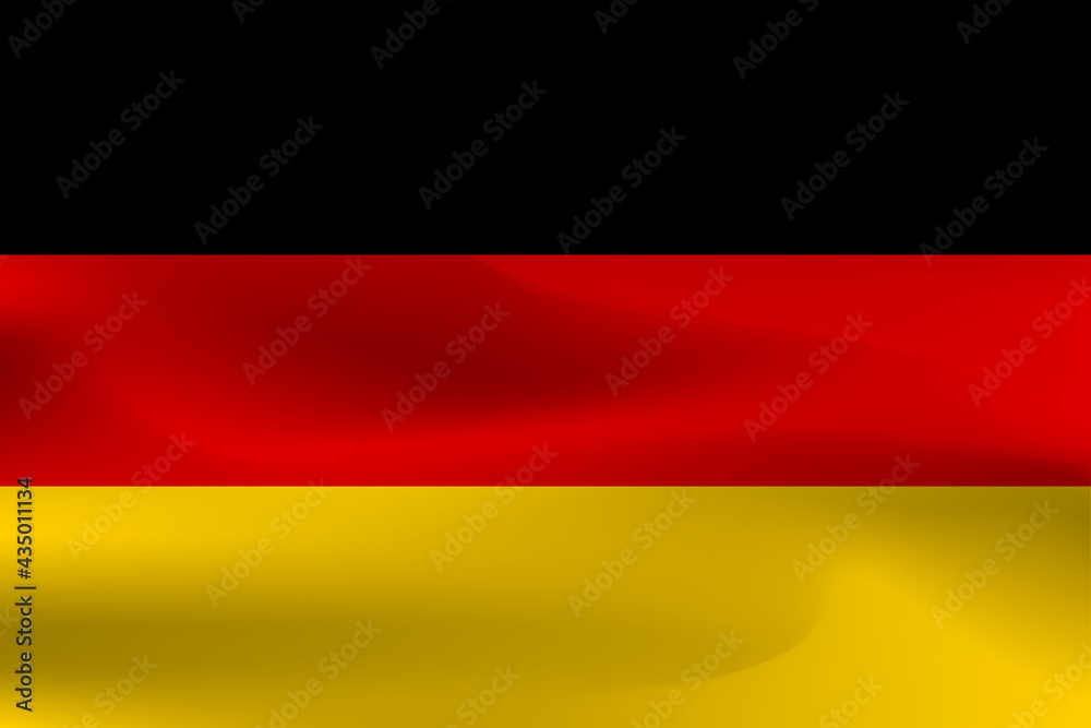 Fototapeta premium The German flag with its beautiful wrinkling and weight. 