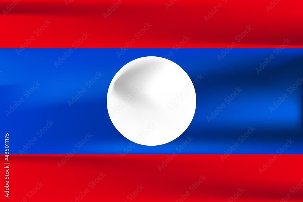 The Lao flag is slightly wrinkled with the shadow of the flag, like the Yang Sabat flag when hitting the wind. The Lao flag is slightly wrinkled with the shadow of the flag, like the Yang Sabat flag when hitting the wind.