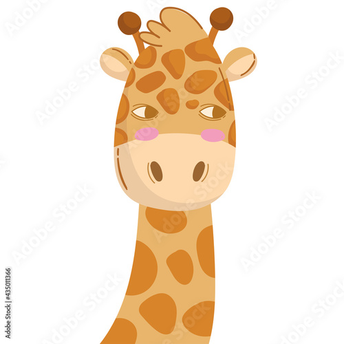 giraffe head animal cartoon