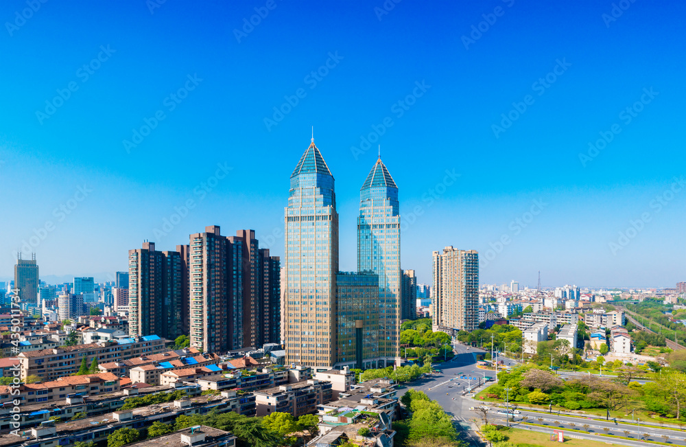 Fototapeta premium Urban scenery of Jinhua City, Zhejiang Province, China