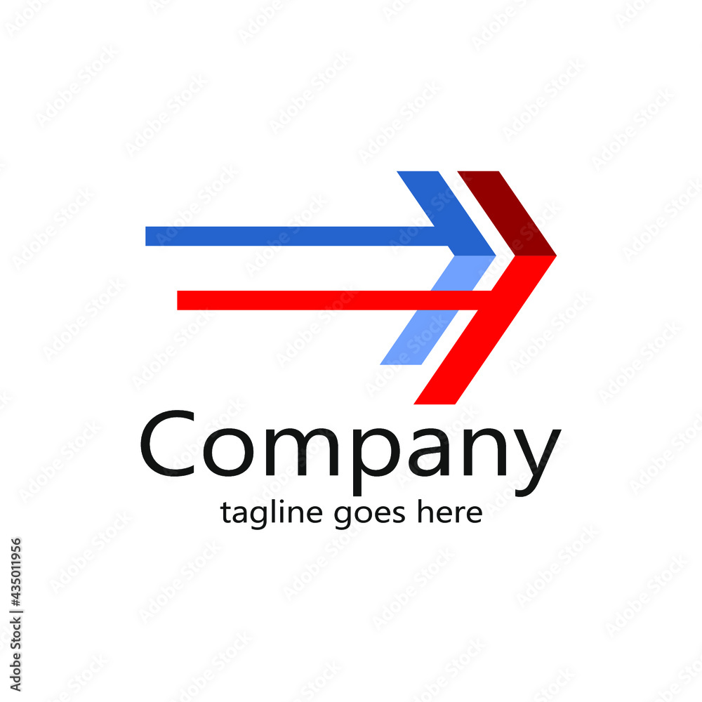 Two-line abstract logo sticking in two directions Two-line abstract logo sticking in two directions