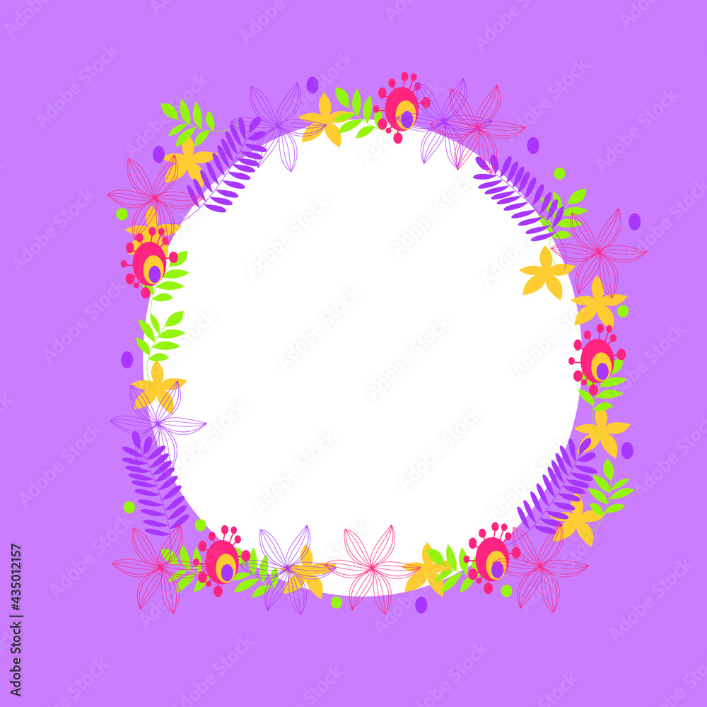 Obraz premium flower vector frame