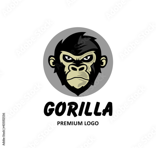 gorilla head logo vector illustration,ancient animal gorilla logo design 