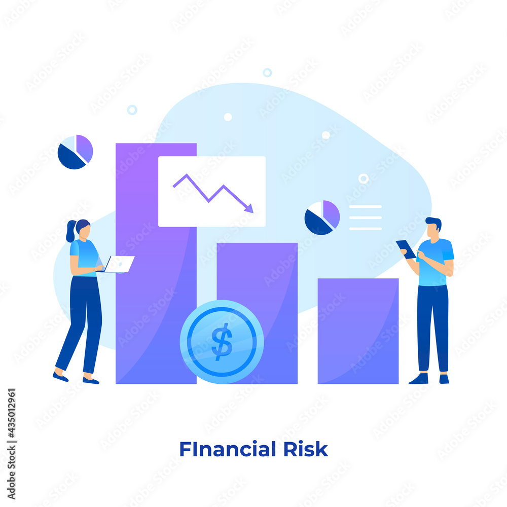 Financial risk illustration concept. Illustration for websites, landing pages, mobile applications, posters and banners.	

