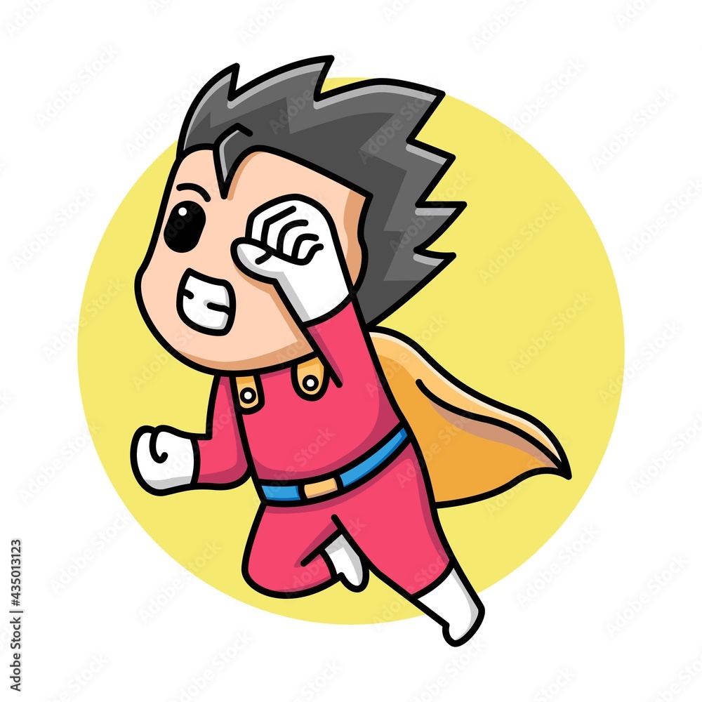 Cute boy superhero cartoon illustration Cute boy superhero cartoon illustration