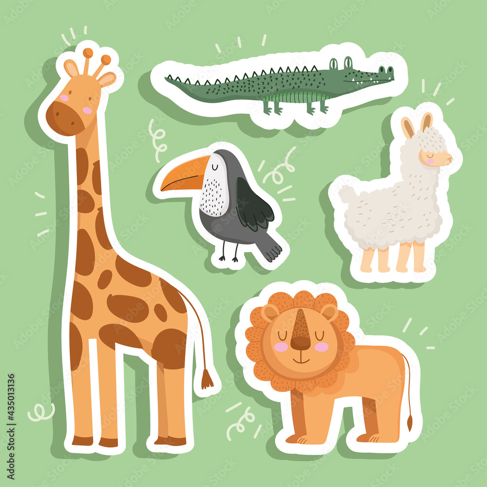 Obraz premium animals sticker set