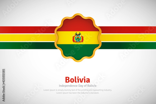 Artistic happy independence day of Bolivia with country flag in golden circular shape greeting background