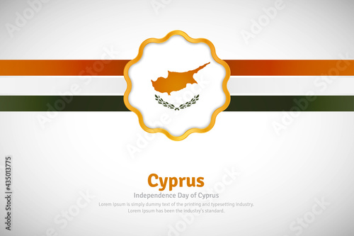 Artistic happy independence day of Cyprus with country flag in golden circular shape greeting background