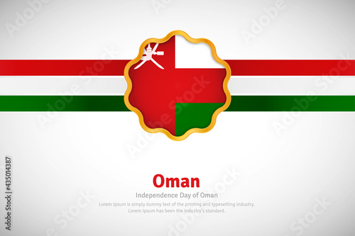 Artistic happy independence day of Oman with country flag in golden circular shape greeting background