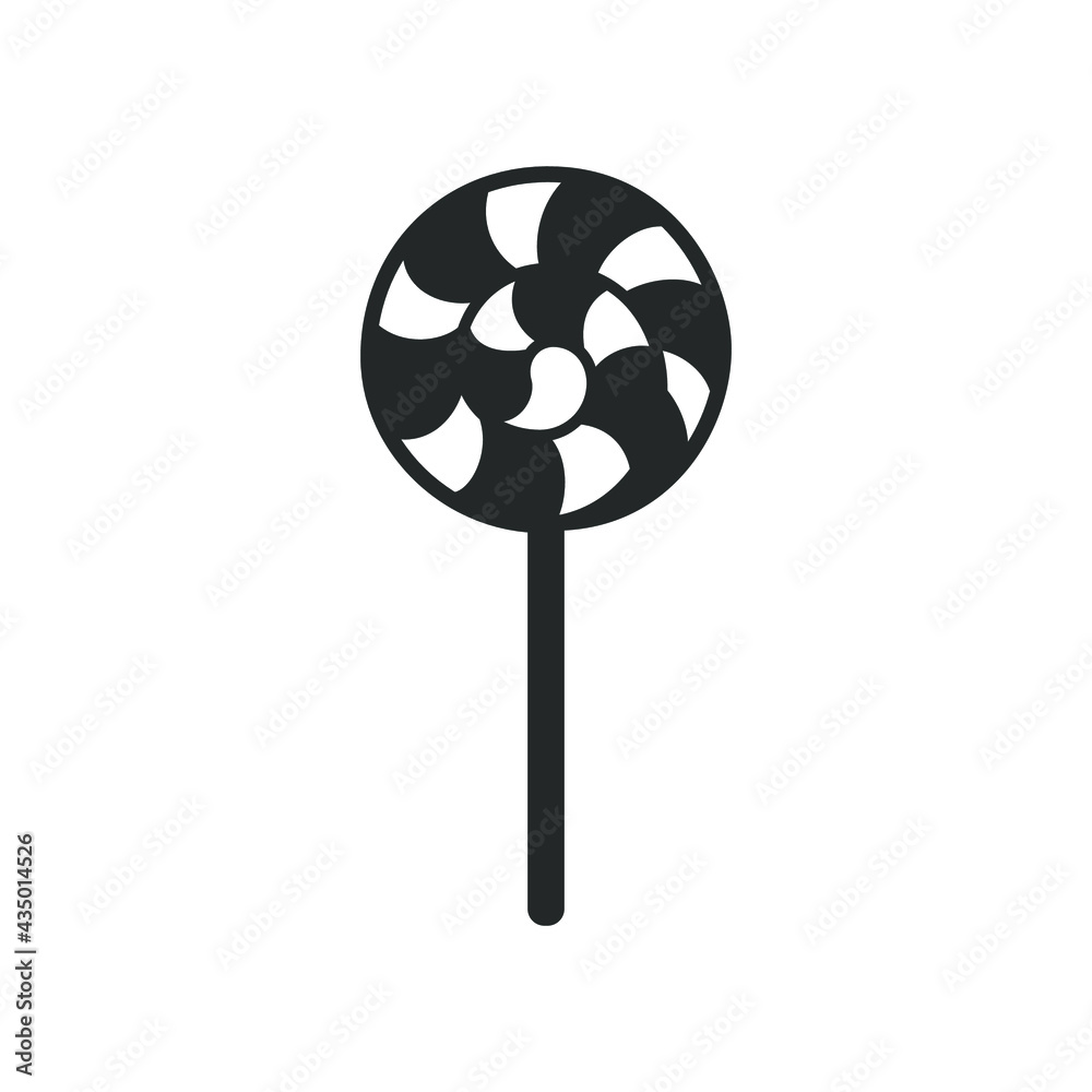 Obraz premium Peppermint round lollipop silhouette icon clip art vector illustration