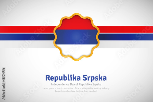 Artistic happy republic day of Republika Srpska with country flag in golden circular shape greeting background