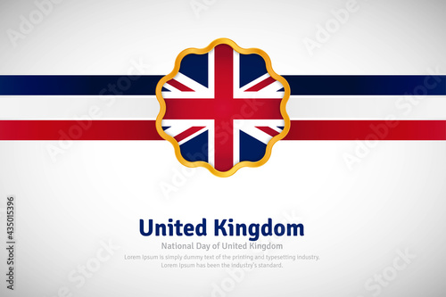 Artistic happy national day of United Kingdom with country flag in golden circular shape greeting background