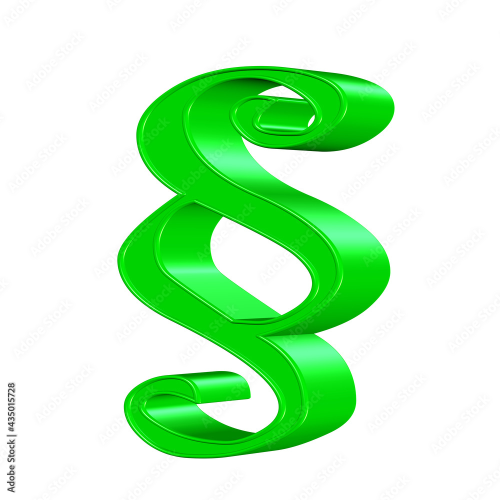 Paragraf isoliert vor weißem Hintergrund, 3d-Illustration Paragraf isoliert vor weißem Hintergrund, 3d-Illustration