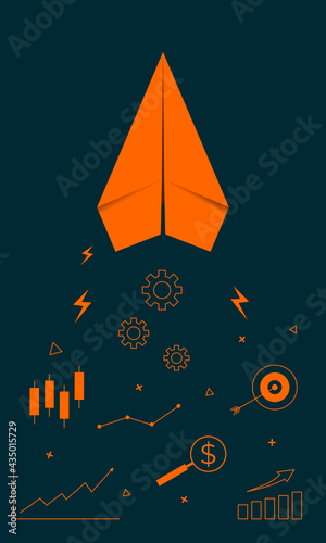 Plane Papercraft Origami Vector Infographic