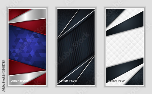 Vertical banner set collection with various abstract background design. Used for advertising, presentation, banner, cover, landing page, wallpaper, background.