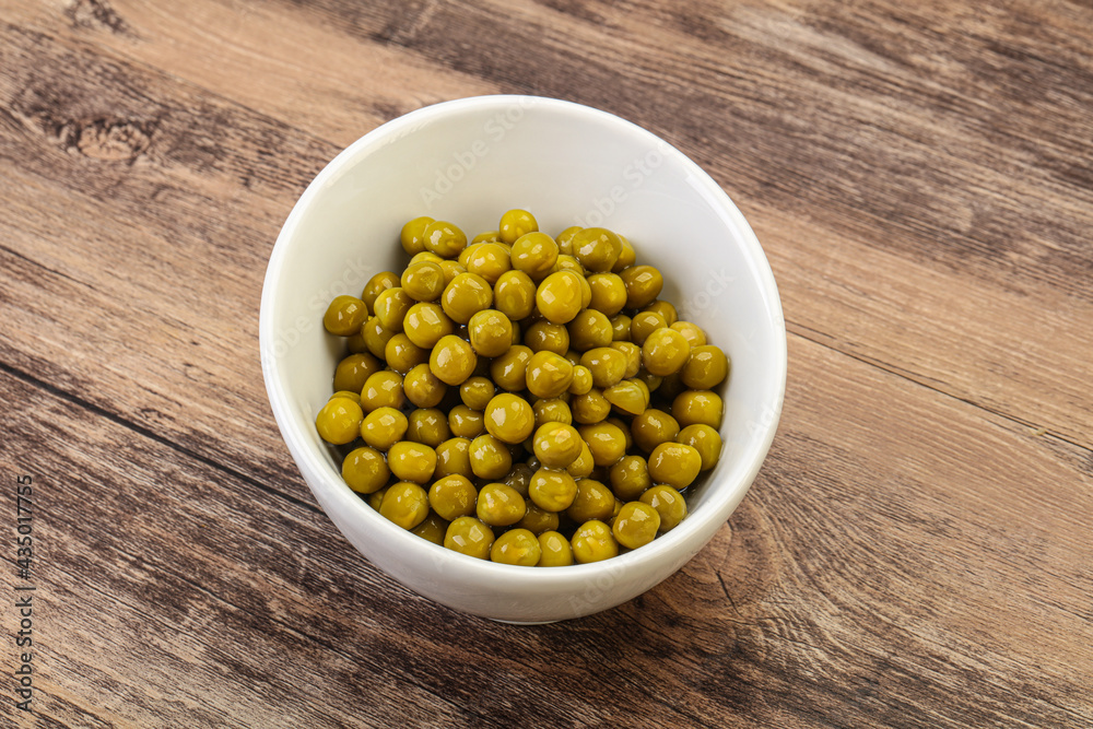 Marinated green pea in the bowl Marinated green pea in the bowl