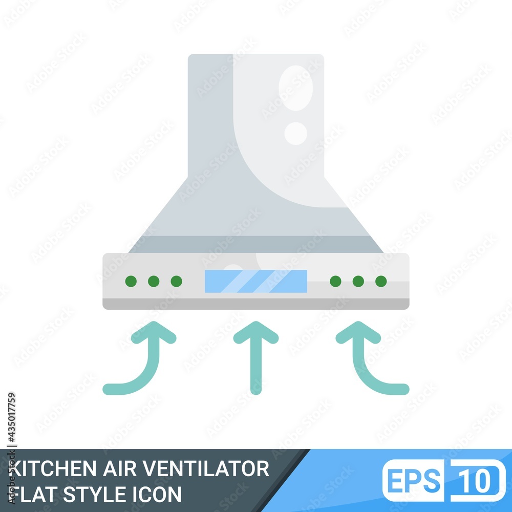 Fototapeta premium kitchen air ventilator icon in flat style. vector illustration isolated on white background. EPS 10