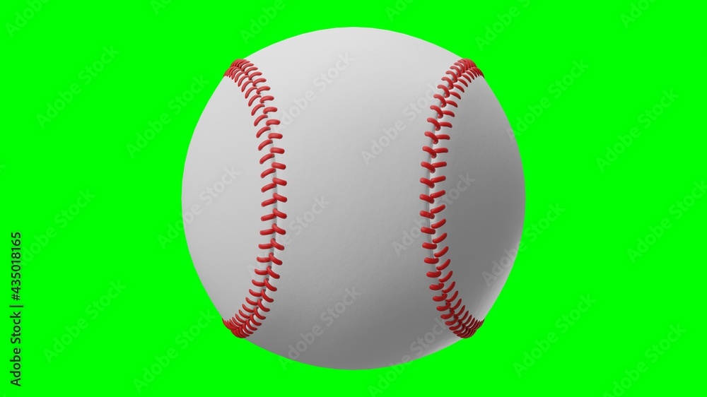Baseball ball isolated on green chroma key background.
3d illustration for background.
