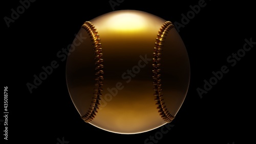 Photography Gold baseball ball isolated on black background