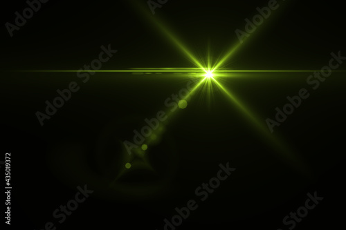 Beautiful lens flare effect on black background