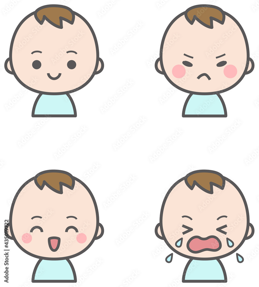 赤ちゃんのいろいろな表情　アイコンセット