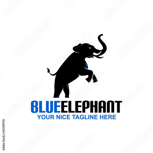 great big elephant logo, silhouette of elephant standing vector illustrations