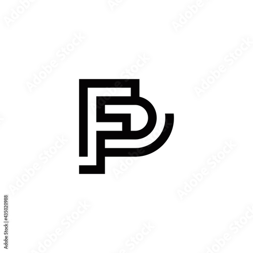 f p fp pf initial logo design vector template