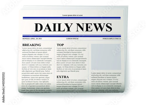 newspaper on white background vector realistic