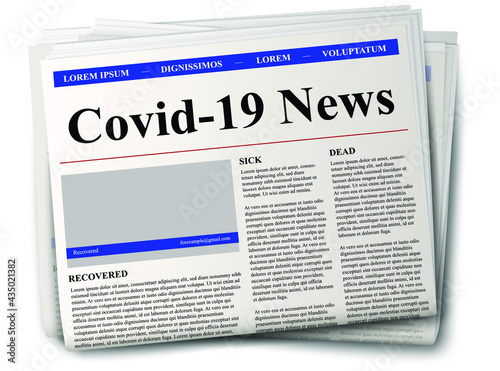newspaper covid-19 on white background vector realistic