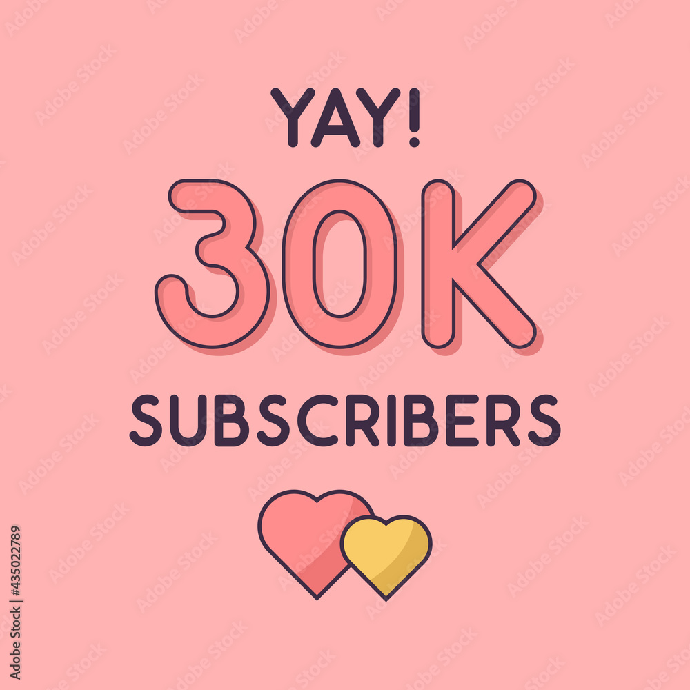 Yay 30k Subscribers celebration, Greeting card for 30000 social Subscribers.