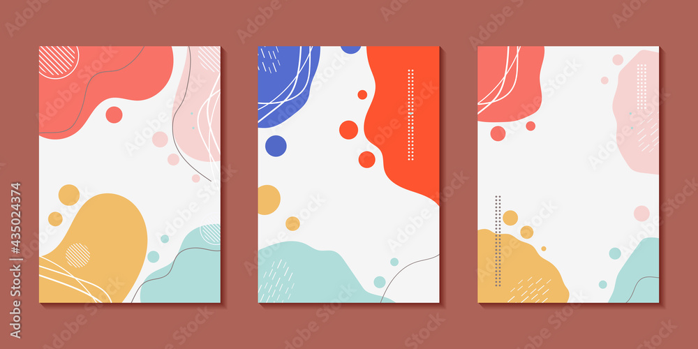 Beautiful pastel social media banner template with minimal abstract organic shapes composition in trendy contemporary collage style	
