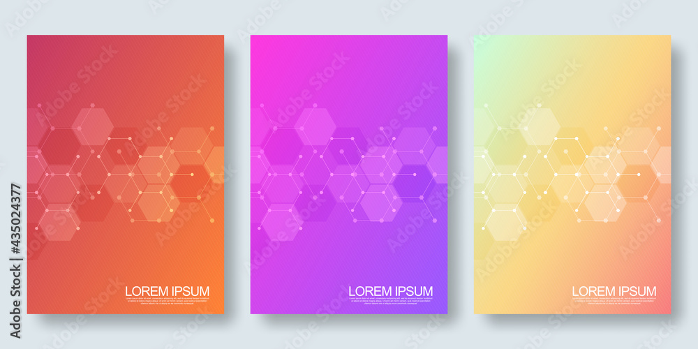 Abstract geometric background with hexagons shape pattern for a business brochure or cover book, page layout, flyer design, and poster template