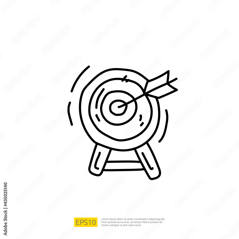 dart goal concept. target audience for SEO or marketing with doodle hand drawn style dart goal concept. target audience for SEO or marketing with doodle hand drawn style