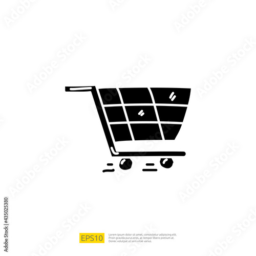 wheel trolly doodle icon sign symbol style vector illustration