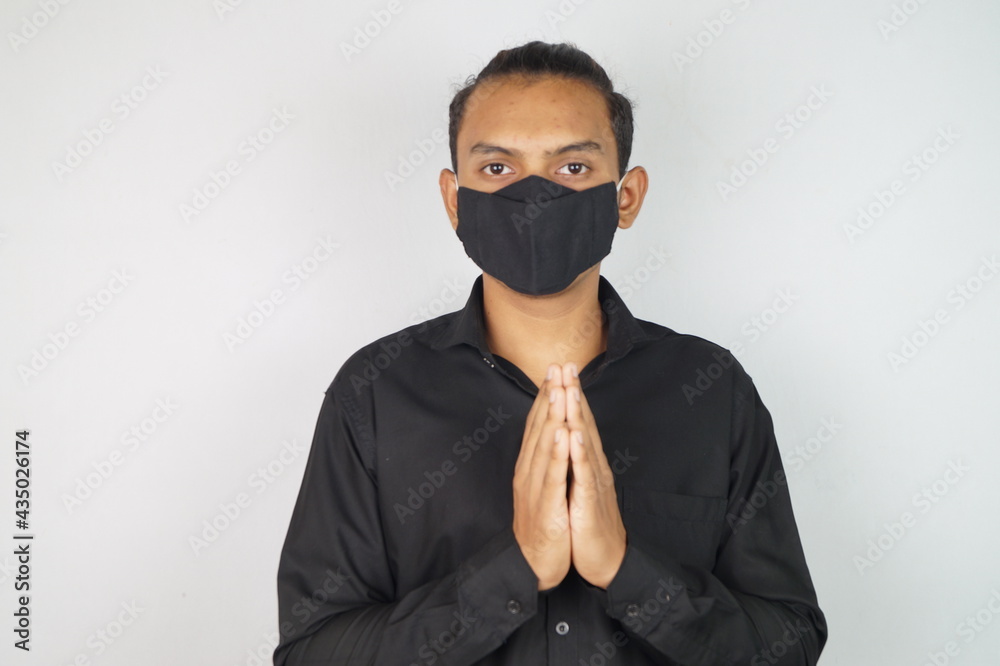 young man wearing mask , face mask , corona warriors , using sanitizer image . Vastav Kharat .