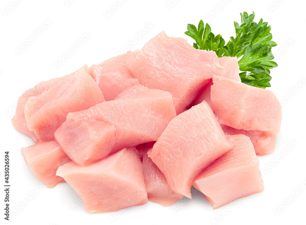 cut of raw chicken fillet isolated on white background. clipping path cut of raw chicken fillet isolated on white background. clipping path