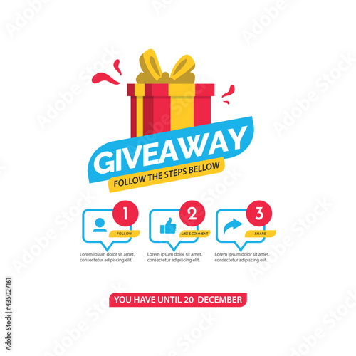 Giveaway banner design template. Social media poster design.