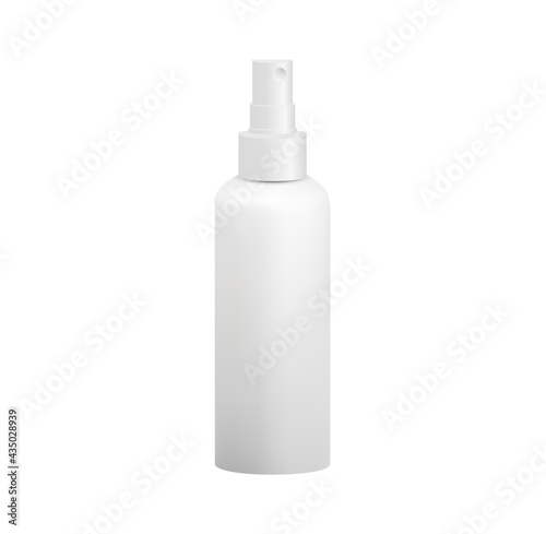 White plastic hdpe bottle with fine mist spray dispenser mockup