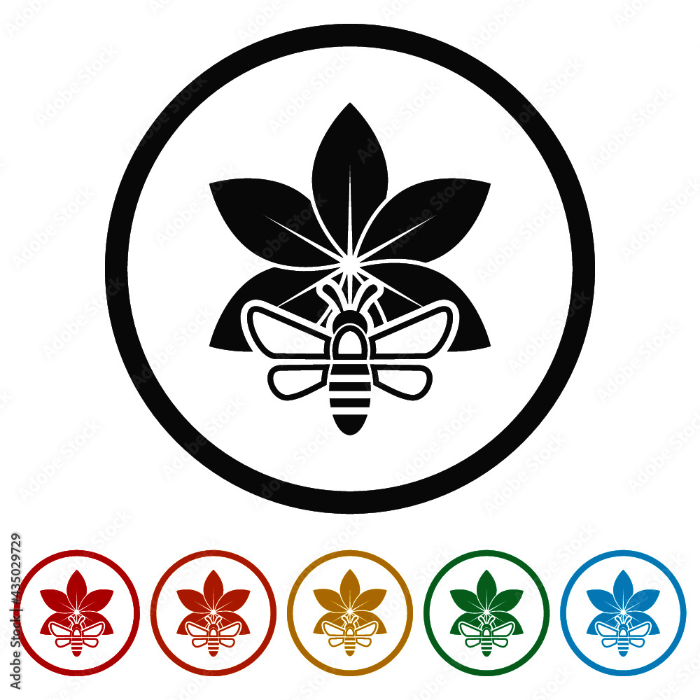 Bee ring icon color set Bee ring icon color set